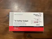 Disposable Safety Scalpel Sterile # 15 Stainless Steel with Handle Box of 10