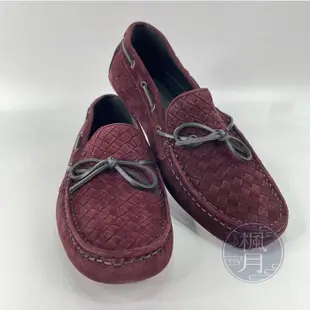 BRAND楓月 Bottega Veneta BV 酒紅麂皮編織平底鞋 #42 休閒鞋 懶人鞋 男性精品