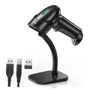 Barcode Scanner with Stand, Wireless, Bluetooth, USB Wired 2D Barcode Scanner