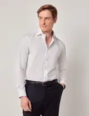 Hawes & Curtis White Slim Curtis Shirt | Contrast Detail Size: Medium