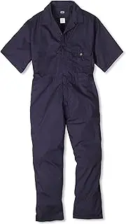 [Key Apparel] Men's Big & Tall Poplin Short Sleeve Unlined Coverall - Blue - XXX-Large Tall