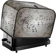 Music Note Wall Toaster Cover 2 slice Kitchen Small Appliance Covers with Pockets Toaster Dust Cover with Top Handle Oven Cover Washable Universal Bread Maker Cover for Kitchen