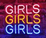 Girls Girls Girls Multicolour Acrylic 14" Neon Sign Lamp Light Bar Beer Decor AA