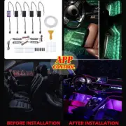 9in1 6m RGB LED Car Interior Fiber Optic Neon Strip Atmosphere Light APP Control (for: Chrysler)
