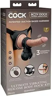 King Cock Elite Ultimate Vibrating Silicone Body Dock Kit - Body Dock Strap-On Harness with 17.8 cm