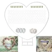 &#934; 8ft(2.4M) Heart Shaped White Metal Balloon Arch Stand Frame Display Kit&#