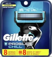 Gillette ProGlide Chill Mens Razor Blade Refills 8 Cartridges New Factory Sealed