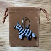 Custom handmade bead and wire Zebra key chain South Africa - Free Shipping