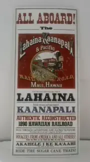 Lahaina Kaanapali Pacific Railroad Maui VINTAGE EPHEMERA AMERICANA Free Ship