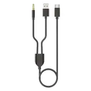 1 Split 2 Type C To Usb A 3.5mm Aux Cable Stereo Hifi Sound For Car Speakers -dd