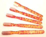 10-PACK Orange Leopard FUN Vintage Designer Toothbrush NEW By Alan Stuart New Yo