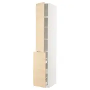METOD / MAXIMERA hc w p-o func 3drw/1dr/2shlv, white/Askersund light ash effect, 40x60x240 cm