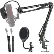 Hyperx Quadcast Mic Stand - Scissor Mic Boom Arm and 2 Cable Ties to Organize...