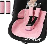 TinlyFinly Potty Training Car Seat Protector, Waterproof Car Seat Liner for Potty Training Toilet, Baby Infant Toddler Piddle Pad Universal Fits for Carseat, Stroller, Highchair - 2 Pack, Pink