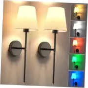 Wall Lights Battery Operated Wall Sconces Set of 2,Black Wireless Wall Sconces