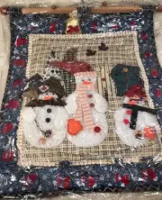 New Hanging COUNTDOWN ADVENT CALENDAR Snowmen Holidays Christmas Cloth