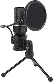 USB Microphone,Condenser Computer PC Mic, 2.4G Wireless and Wired Double Mode, Noise Reduction Gaming Microphone with RGB Light Effect or Live Streaming Recording