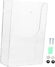 Gatuida 1 PC Transparent Wall Mounted Document Organizer Plastic File Holder for Office Storage Space Saving File Rack for Letters Folders and Magazines