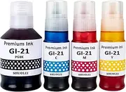 GI-21 Ink G3270 G3260 Ink Refill for Canon 21 GI-21 GI21 Ink Refill Bottles Compatible for Canon PIXMA G3260 G3270 G3290 G3272 G4280 G4270 G2270 G2260 G1220 G1230 Printer (4 Pack, BK/C/M/Y)