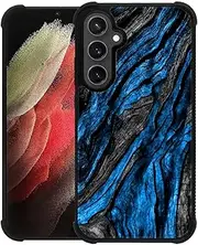 [CARLOCA] Compatible with Samsung Galaxy S23 FE Case, Navy Blue Camo Wood Grain Case for Girl Fashion Graphic Design Shockproof Anti-Scratch Drop Protection for Samsung Galaxy S23 FE