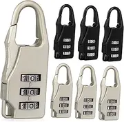 Healeved 6Pcs Zinc Alloy Digital Password Lock Portable Combination Luggage Locks for Suitcase Backpack and Cabinet Black Silver Secure Your Travel with Ease