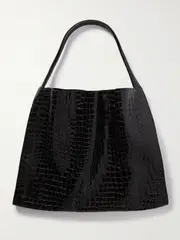 [Christian Louboutin] Christian Louboutin - Le 54 Croc-effect Patent-leather Tote - Black - One size One size Black