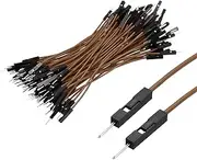 uxcell Male to Male 1Pin Breadboard Jumper Wire 2.54mm Pitch Ribbon Cable 10cm Long Electronics Breadboard Ribbon Cables for Breadboard Electronic Projects Pack of 100,Brown