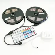 ZDM DC12V 2835 300LEDs RGB Strips with IR44 Key Double Outlet Controller 2PCS