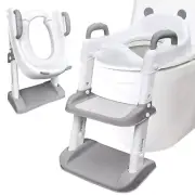 Potty Training Seat with Step Stool Ladder for Kids Anti-Slip and Detachable