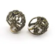 Flowers Adjustable Ring Antique Bronze Plated brass (18mm 7.5US inner size) 2732