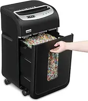 VidaTeco Mirco-Cut Paper Shredder Heavy Duty, 18-Sheet Shreds Paper/Card/Staple/Clip Paper Shredder for Home Office Use, Security Level P-4 Jam Proof System 30L Pullout Basket and Wheels (Matte Black)