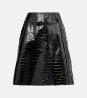 [Toteme] Toteme Croc-effect leather miniskirt AU 12 black