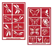 Dragonfly & Butterfly Design Pattern Glass Etching Stencils Reusable Armour Etch