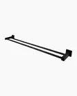 Double Square Towel Rail Holder Shelf Wall Mounted Brass Black Bath 600 NEW