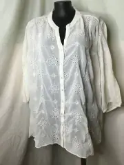 AUTOGRAPH CHAMPAGN "ALL OVER EMBROIDERED" WOVEN TOP SZ 24-NEW STOCK JUST IN!