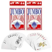 2 Deck Jumbo Playing Cards Poker Rummy Euchre Pinochle Canasta Card Games Family