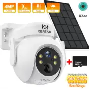 4MP Solar Battery Powered Wireless WiFi Outdoor Home Security Camera CCTV System