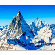 Mountain Tops Alpine Mountains Print 100% Australian Made 150 x 100cm (Stretched)