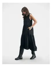 [Decjuba] Hazel Tiered Midi Dress in Black