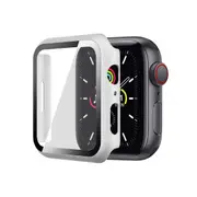 ZUSLAB for Apple Watch Series 9 (2023) 41mm Hard Case with Tempered Glass Screen Protector Ultra Thin Anti Fall Tough Protective Cover - Silver