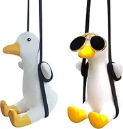 2PCS Cute Swinging Duck Car Pendant Swing Duck Car Decoration Rearview Mirror Accessories (Style E)