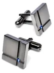 [TAVARAT] Cufflinks for Men Black Silver Red Blue Crystal glass Tps-040