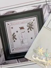 WINTERLAND SNOWMAN w/SKATES & SNOW FLAKES charms - LOIS NORFORD CHART