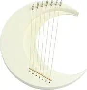 Lyre Harp Musical Instrument | Wooden Moon Lyre Harp 7 Strings Lyre Piano,Crescent Musical Instrument Portable Harp Instrument with Tuning Wrench for Music Lovers