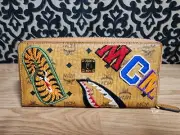 Bape X MCM Visetos Cognac Long Wallet