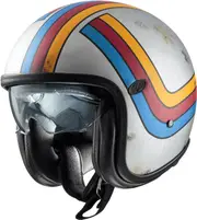 Premier Vintage Platinum Edition EX, open face helmet , color: Matt Silver/Orange/Red/Blue , size: M