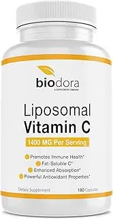 Adora Organics Liposomal Vitamin C 1400mg - 180 Capsules - Supports Healthy Immune System - High Absorption - Immune Support, Non-GMO, Gluten Free