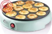 Bestron Poffertjes Maker – Retro Mint Mini Dutch Pancake Maker Non-Stick
