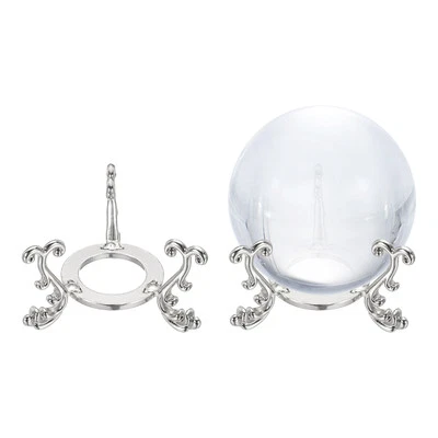 2pcs 1.8" Dia Metal Crystal Sphere Holder Crystal Ball Display Stand, White K