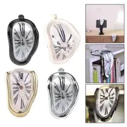 Surrealist Dali Style Wall Clock Curved Shape Creates Melting Time Illusion